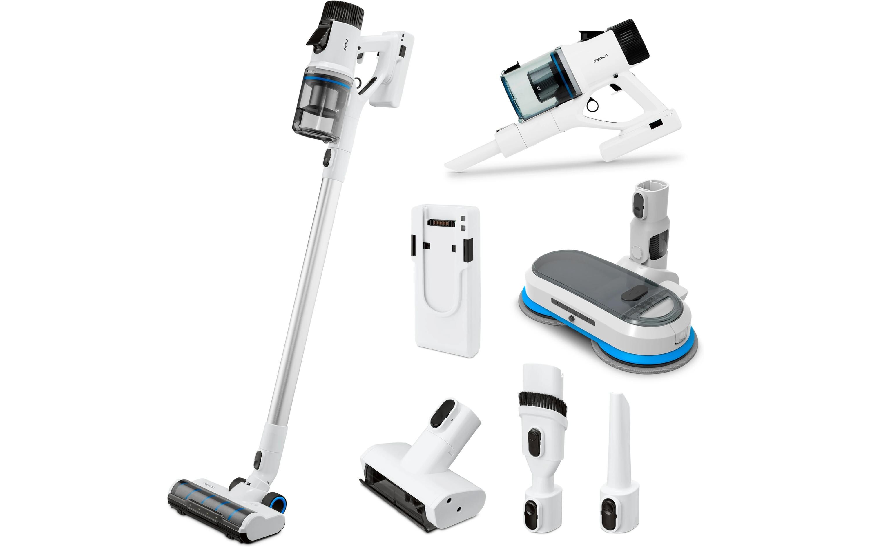 Medion Akku-Stielstaubsauger P400 W+ mit Wischaufsatz