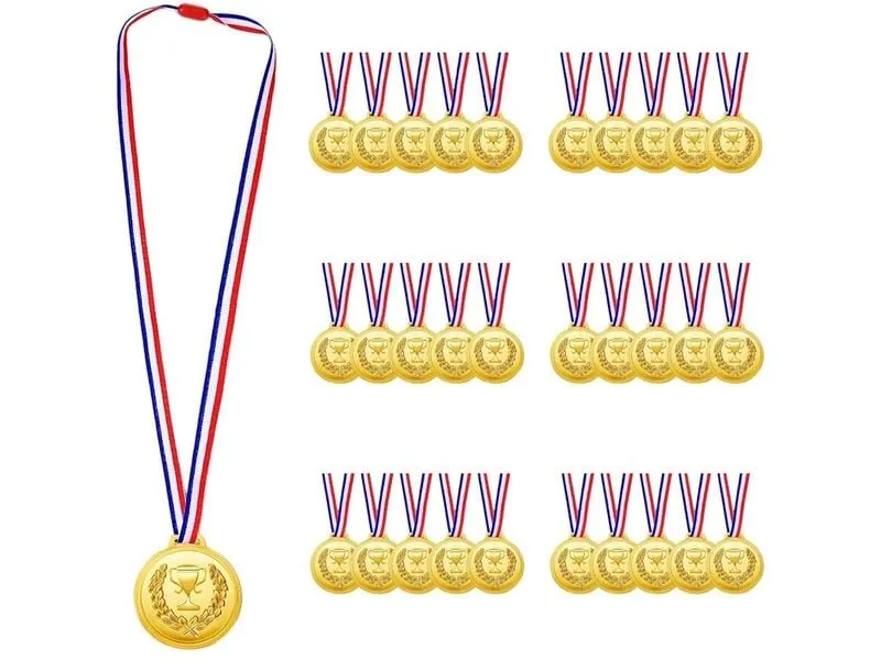 alldoro 30 Medaillen für Kinder Gold, 30-teilig, Kunststoff alldoro 30 Medaillen für Kinder Gold, 30-teilig, Kunststoff