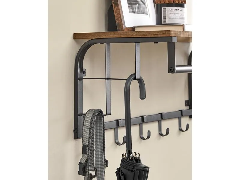 VASAGLE Wandgarderobe mit 5 abnehmbaren Haken 80 x 30 cm VASAGLE Wandgarderobe mit 5 abnehmbaren Haken 80 x 30 cm