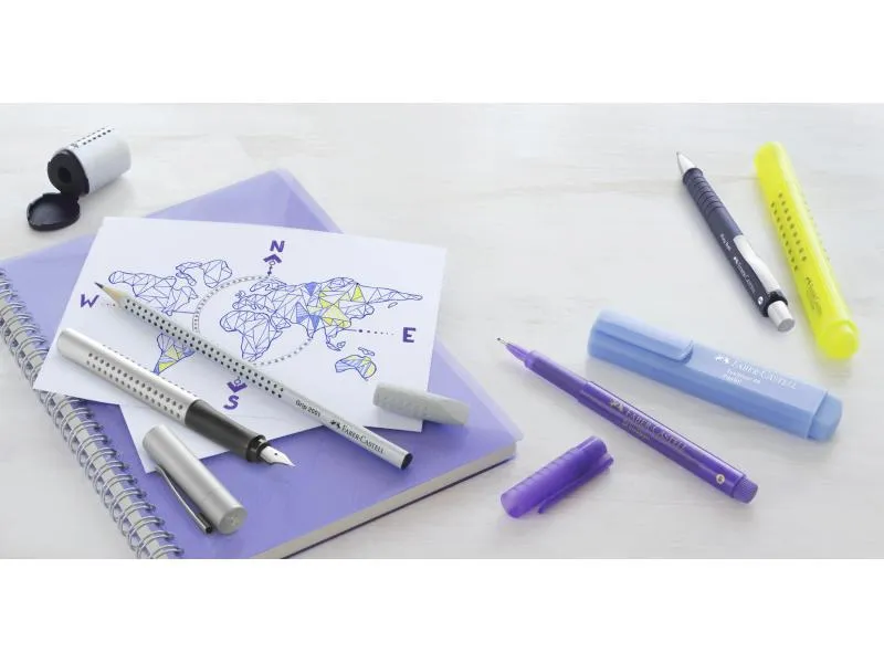 Faber-Castell Spitzer Grip 2001 Mini Manuell, Schwarz/Silber