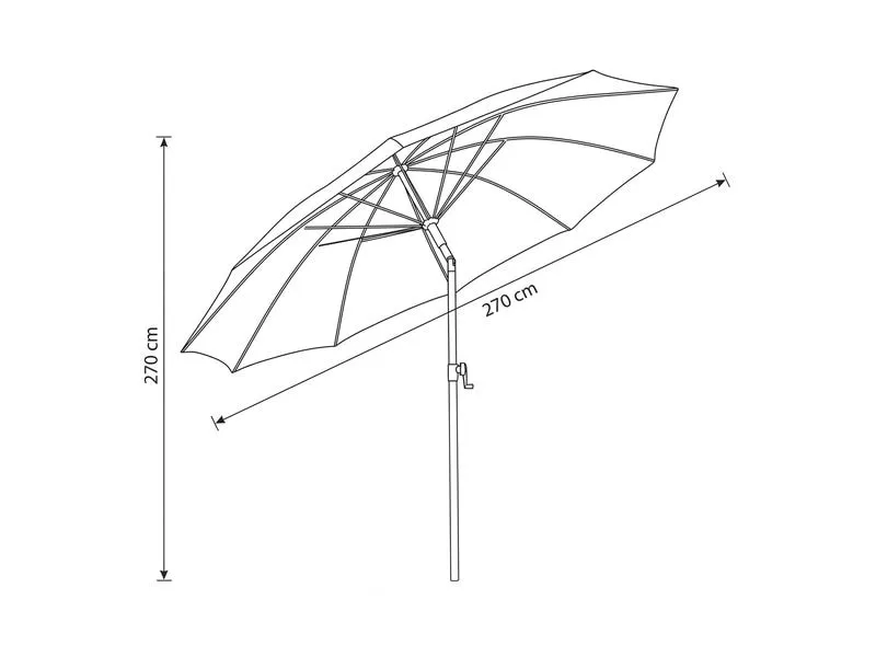 COCON Sonnenschirm TR-004, Ø 270 cm, Push-up, Nature COCON Sonnenschirm TR-004, Ø 270 cm, Push-up, Nature