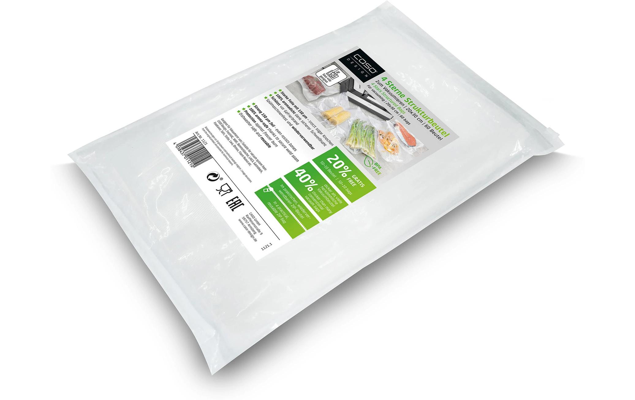Caso Vakuumierbeutel 4 Sterne 20 x 30, 60 Stück