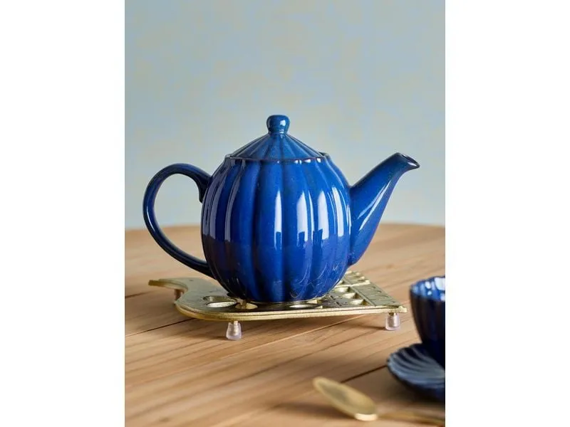 Bloomingville Teekanne Latina, 1 l, Steingut, Blau