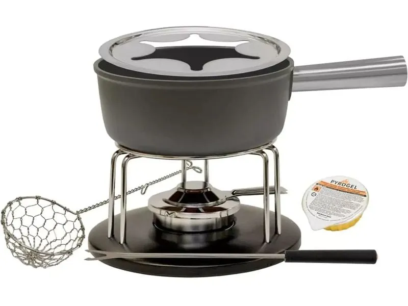 Heidi Cheese Line Fondue-Set 14 Teile, Schwarz