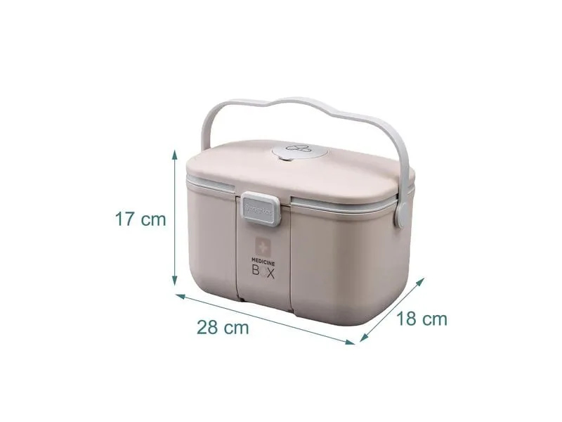relaxdays Medizinbox aus Kunststoff Beige/Grau 17 x 28 x 18 cm relaxdays Medizinbox aus Kunststoff Beige/Grau 17 x 28 x 18 cm