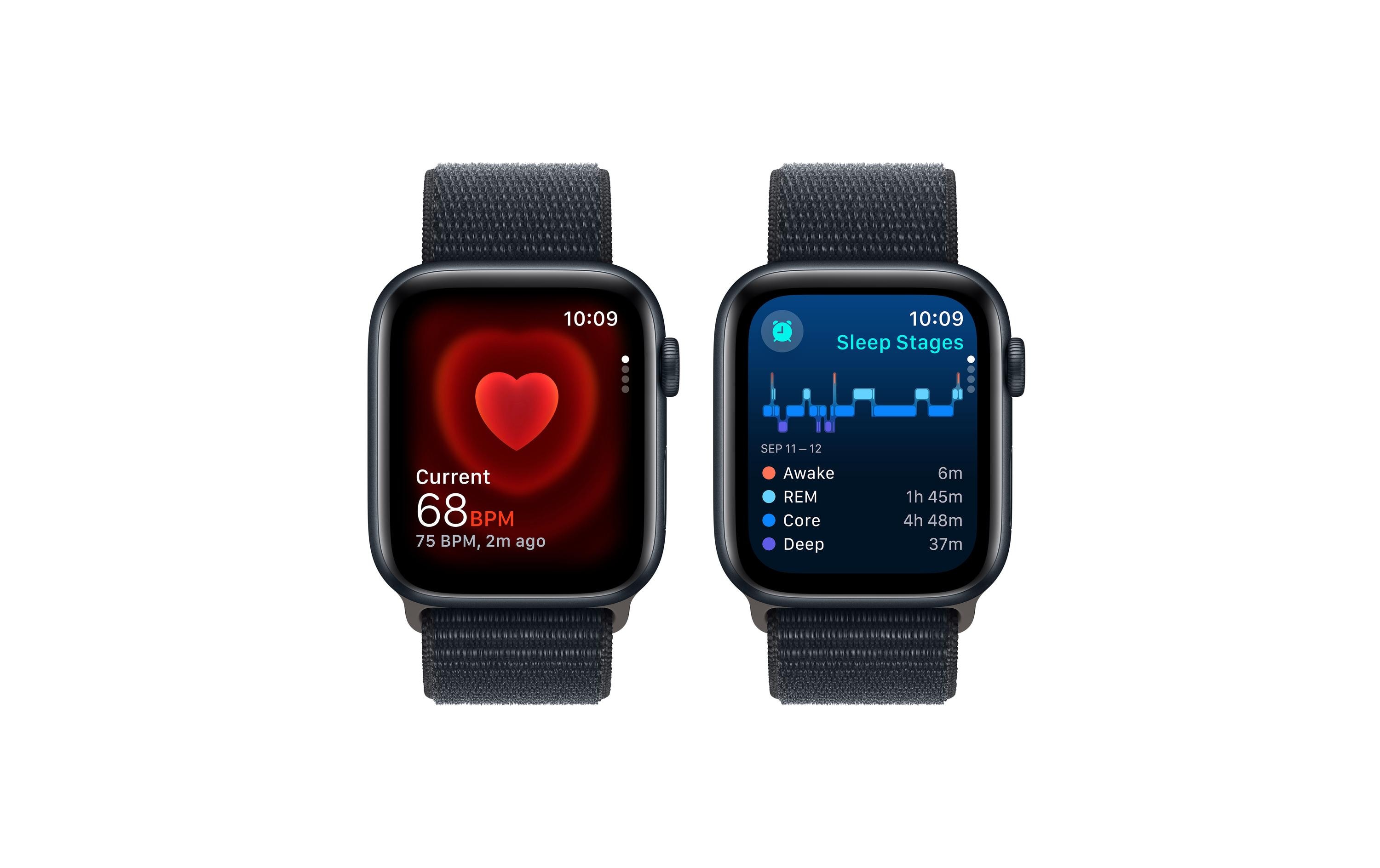 Apple Watch SE 2024 44 mm GPS Alu Sport Loop Mitternacht