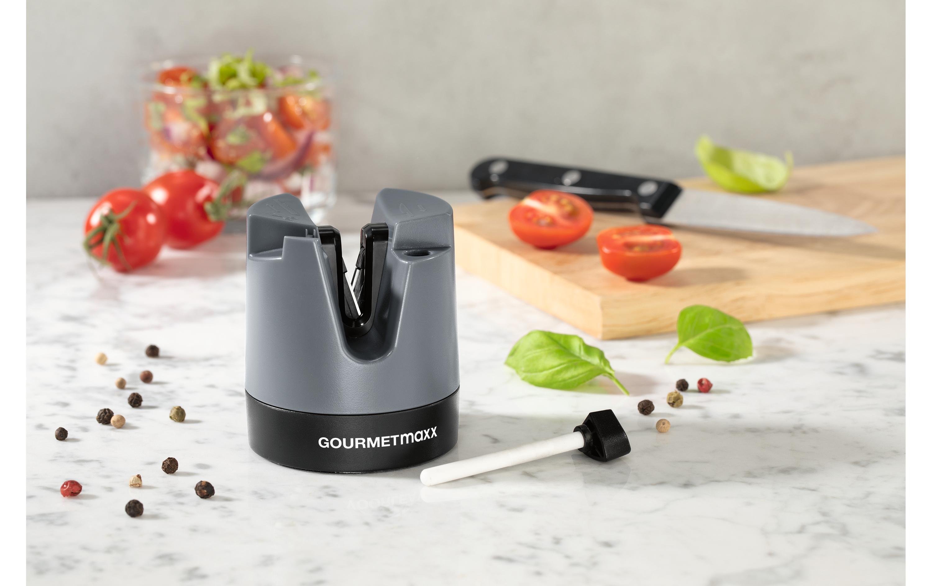 GOURMETmaxx Messerschärfer 6.4 cm, Anthrazit/Schwarz