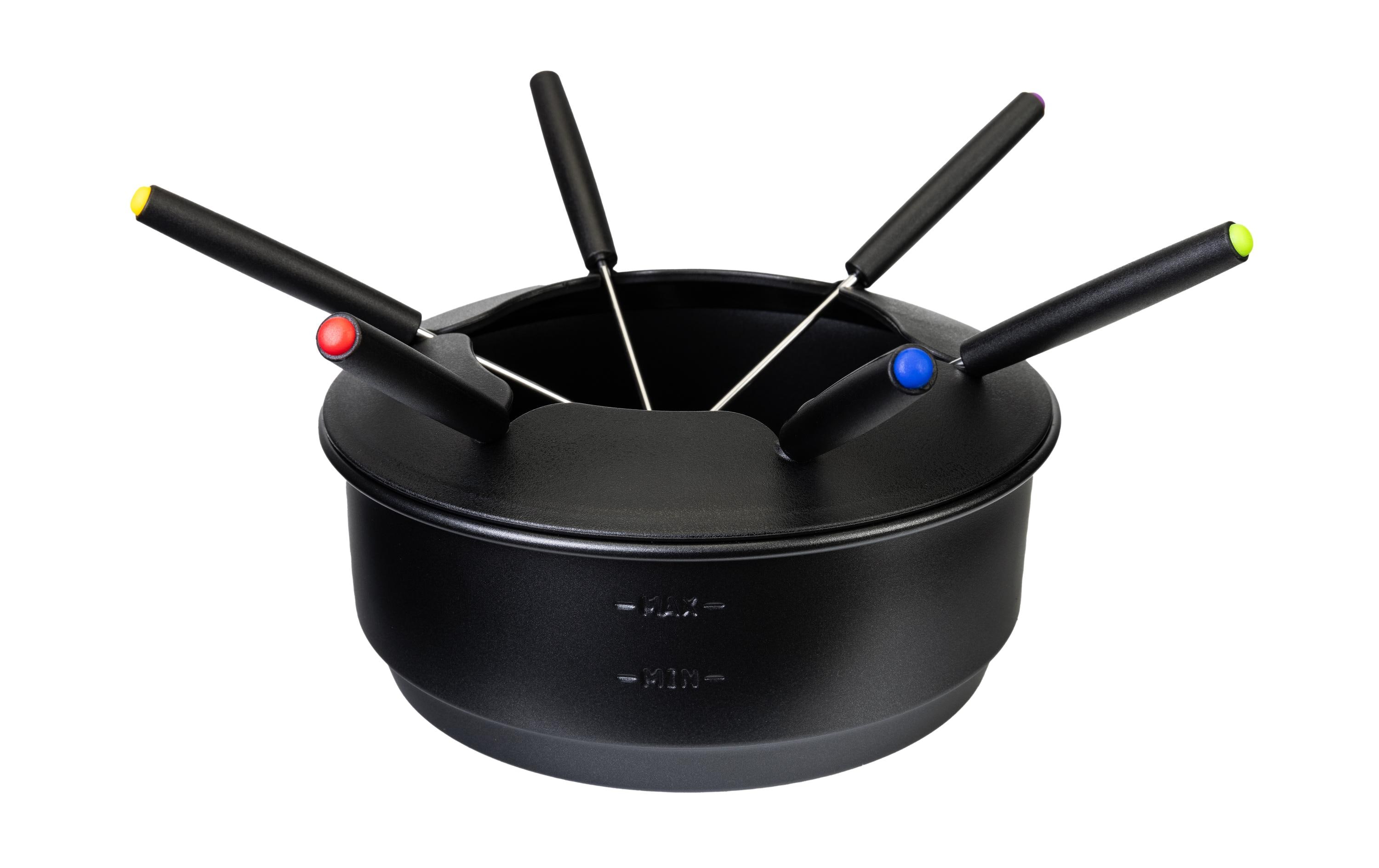 FURBER Fondue-Set Alpy 9 Teile, Schwarz/Weiss