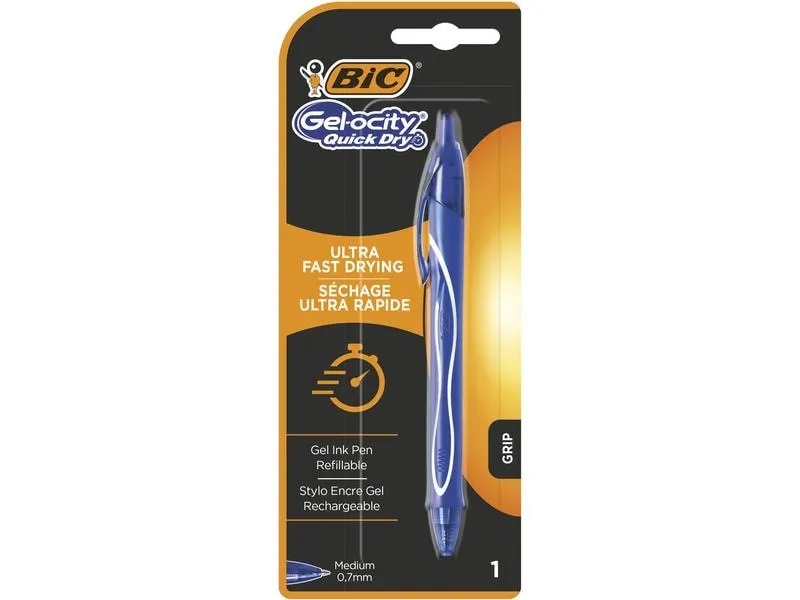 BIC Gelschreiber Gel-ocity Quick Dry 0.7 mm, Blau BIC Gelschreiber Gel-ocity Quick Dry 0.7 mm, Blau