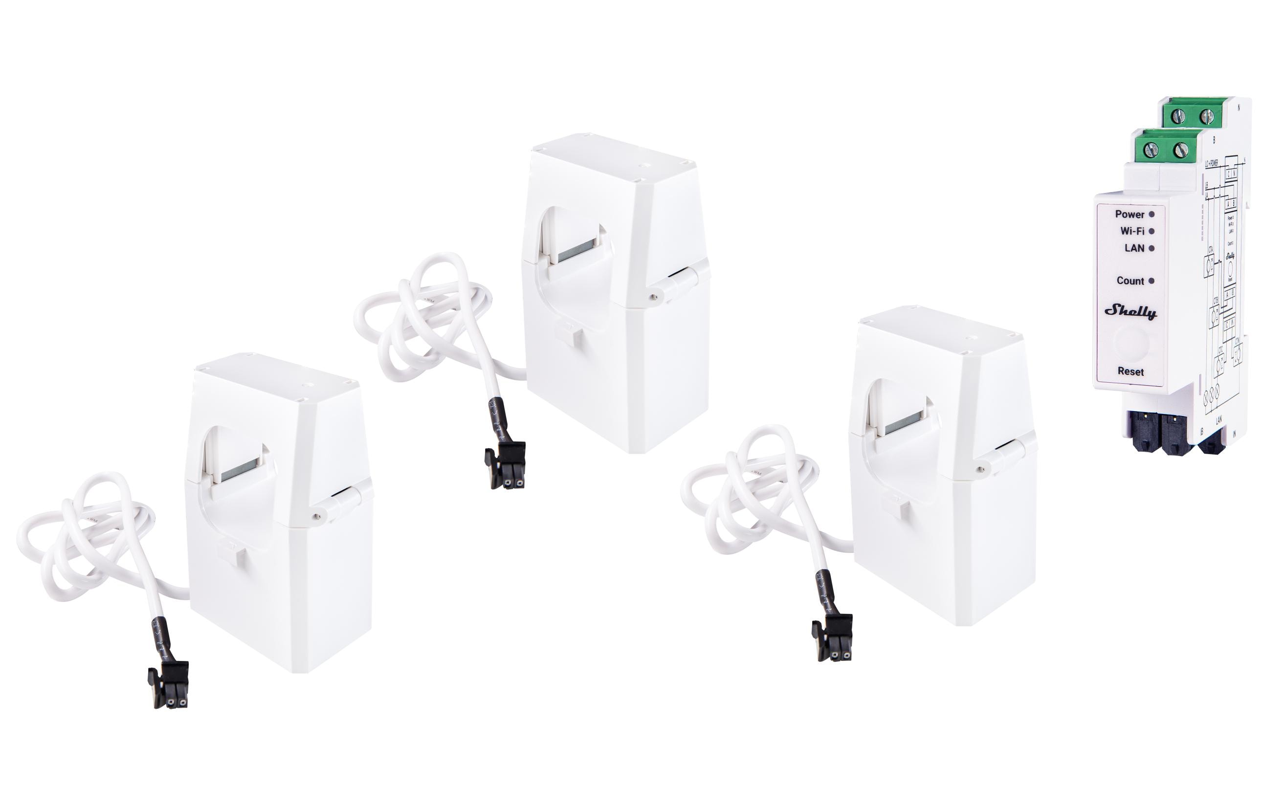 Shelly Dreiphasen-Energiezähler Pro 3EM WiFi-Energy Meter 400 A Shelly Dreiphasen-Energiezähler Pro 3EM WiFi-Energy Meter 400 A