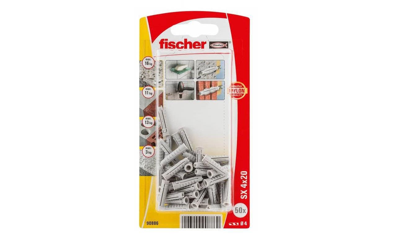 Fischer Dübel SX 4 x 20, 50 Stück