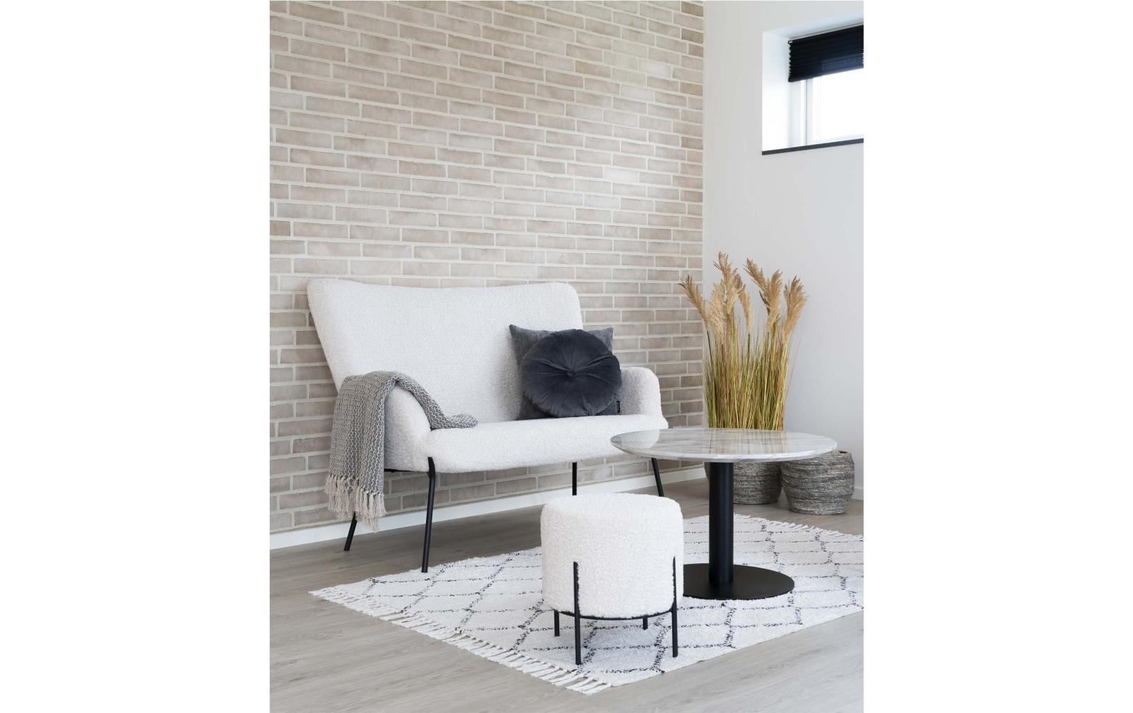 House Nordic Hocker Alford 37 x 35.5 cm, Schwarz/Weiss