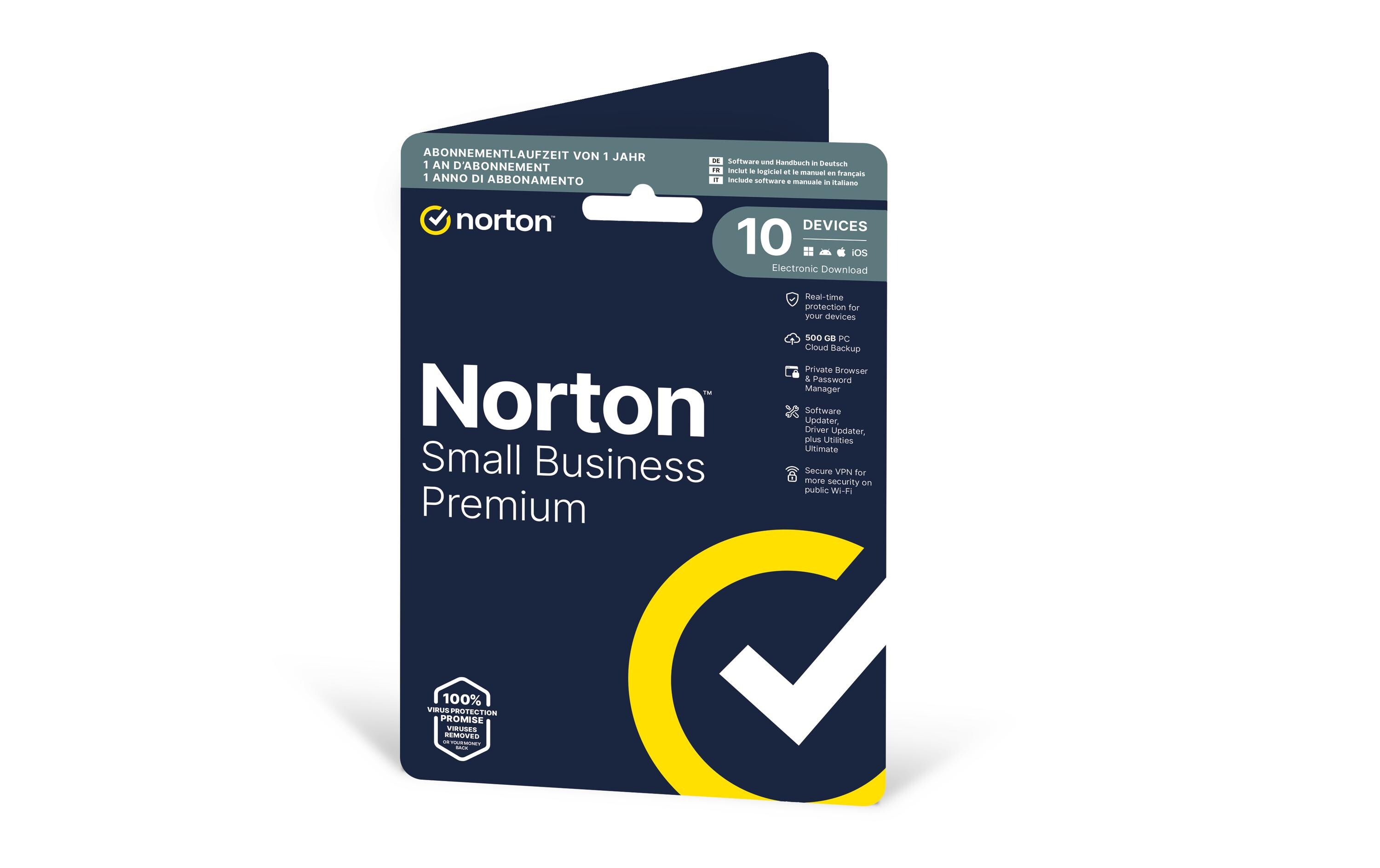Norton Small Business Premium 2.0 ESD, 10 Dev., 1yr, 500GB Cloud Norton Small Business Premium 2.0 ESD, 10 Dev., 1yr, 500GB Cloud