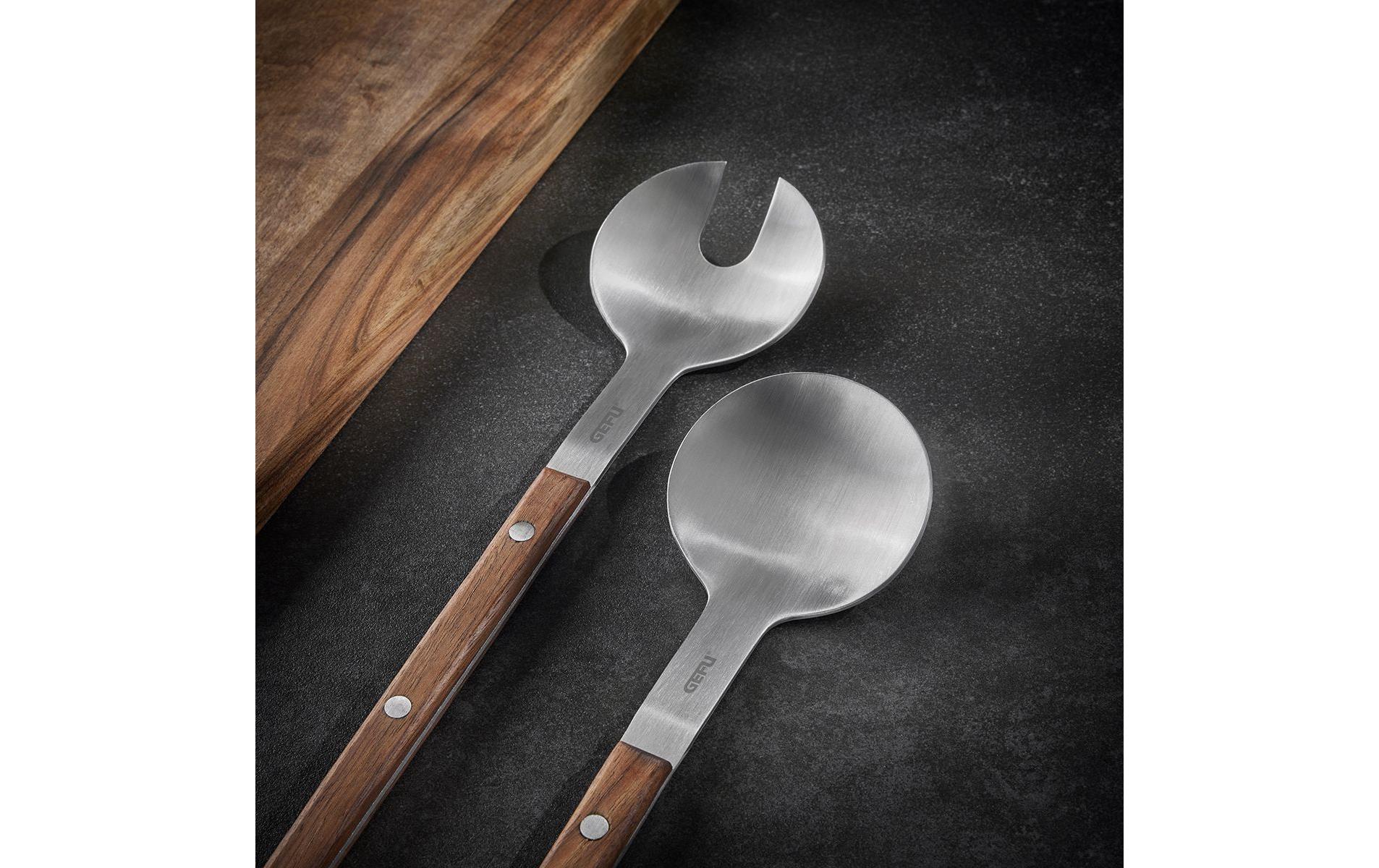 GEFU Salatbesteck Fligo 2-teilig, Braun/Silber