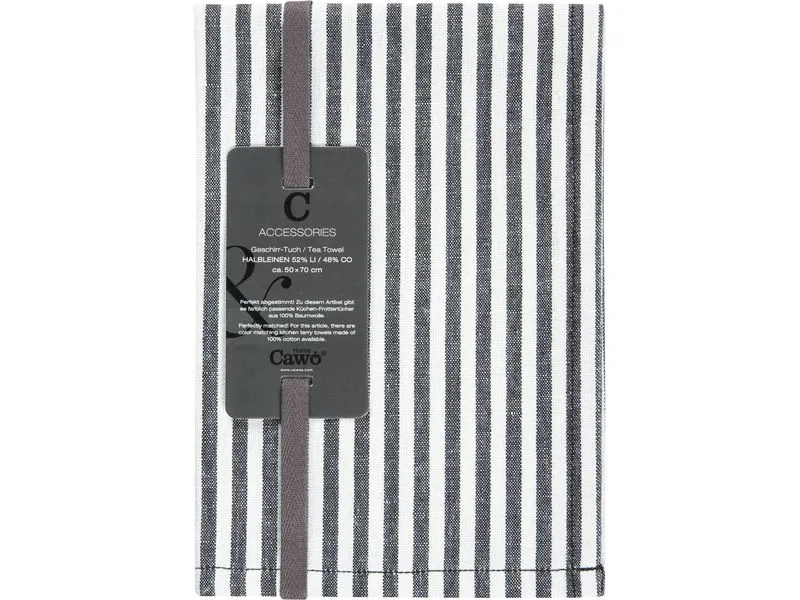 Cawö Geschirrtuch Zoom Streifen Schwarz/Weiss