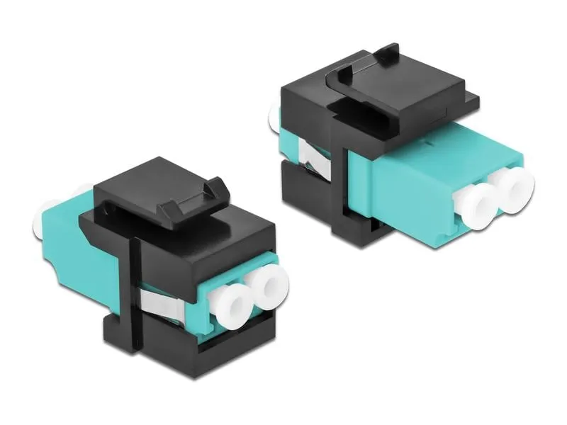 Delock Keystone-Modul LC Buchse zu LC Buchse Aqua / Schwarz Delock Keystone-Modul LC Buchse zu LC Buchse Aqua / Schwarz