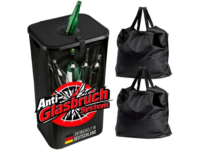 EASYmaxx Pfandflaschen-Sammelbehälter 100 l, Schwarz