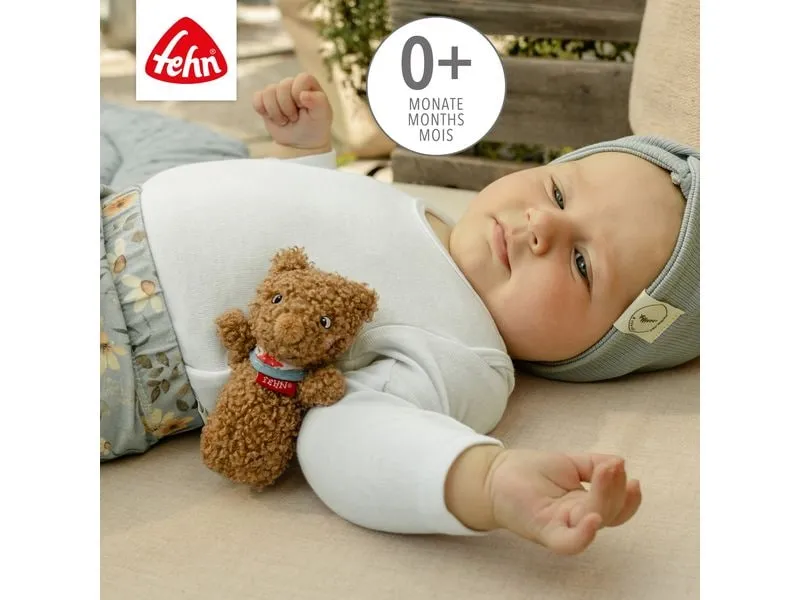 fehn Greifling Mini-Rassel Bär, Braun, Plüsch / Velours, 11 cm