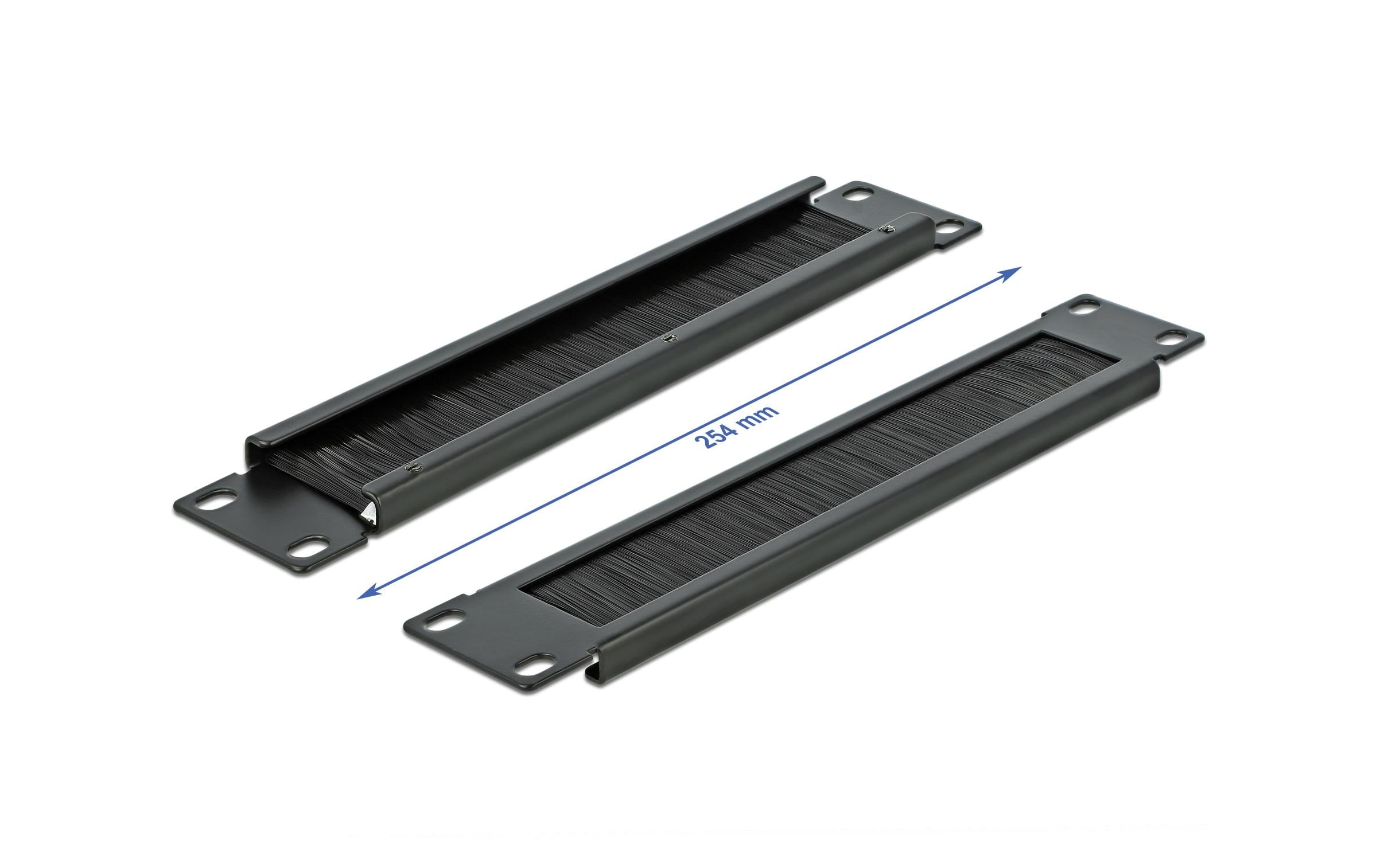 Delock Bürstenleiste 1HE , Schwarz