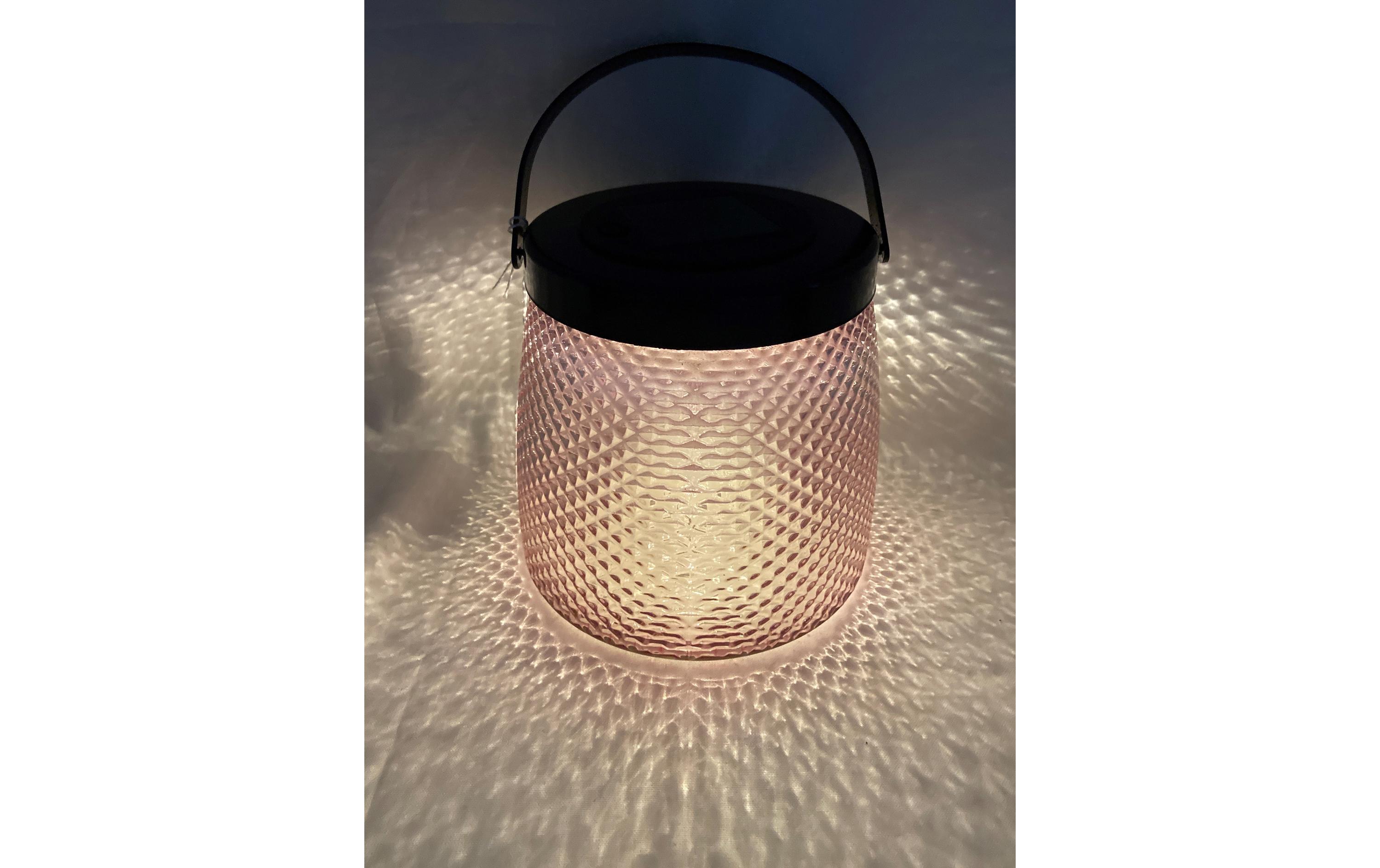 Dameco Laterne LED Solar, 15.2 cm, Pink