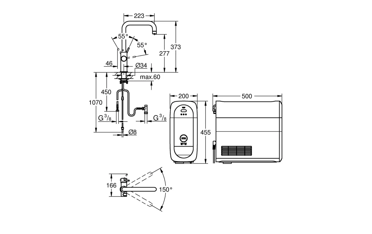 GROHE Küchenarmatur Blue Home U-Auslauf, Starter Kit, Chrom GROHE Küchenarmatur Blue Home U-Auslauf, Starter Kit, Chrom