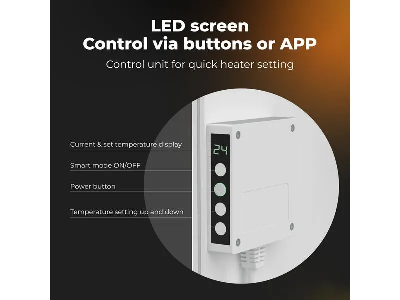 AENO Infrarotheizer Premium Eco Smart LED 700 W, Schwarz AENO Infrarotheizer Premium Eco Smart LED 700 W, Schwarz