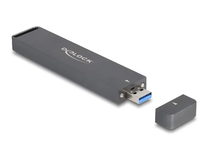 Delock Externes Gehäuse M.2 NVMe PCIe SSD, SATA SSD mit USB-A