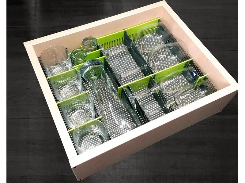 purvario Stauleisten für Schubladen 8-teilig, Steingrau/Limonengrün purvario Stauleisten für Schubladen 8-teilig, Steingrau/Limonengrün