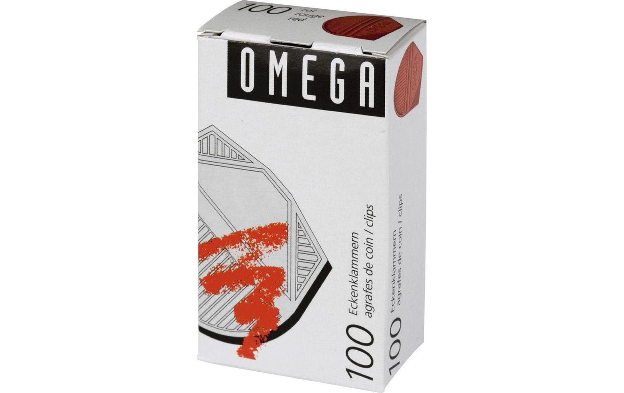 Omega Eckenklammer 100 Stück, Rot metallic Omega Eckenklammer 100 Stück, Rot metallic