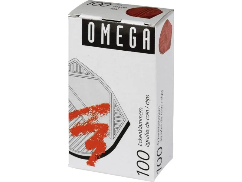 Omega Eckenklammer 100 Stück, Rot metallic Omega Eckenklammer 100 Stück, Rot metallic