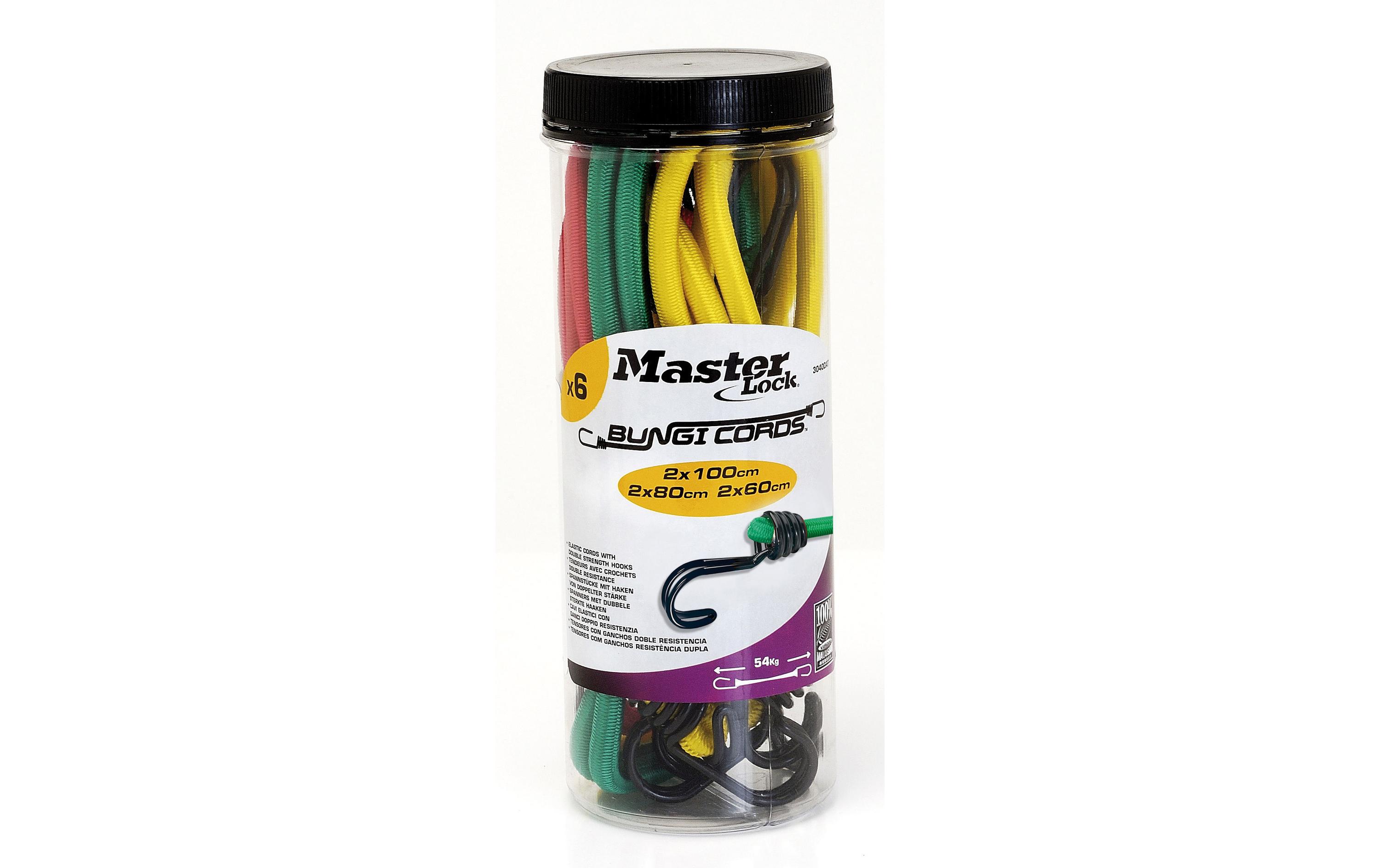 Masterlock Gummi-Spannseilset Dose à 6 Stück Masterlock Gummi-Spannseilset Dose à 6 Stück