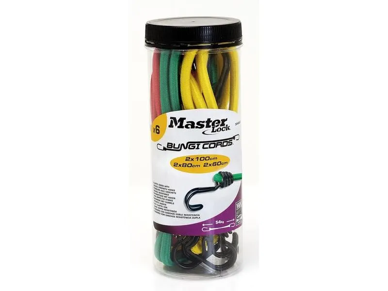 Masterlock Gummi-Spannseilset Dose à 6 Stück Masterlock Gummi-Spannseilset Dose à 6 Stück