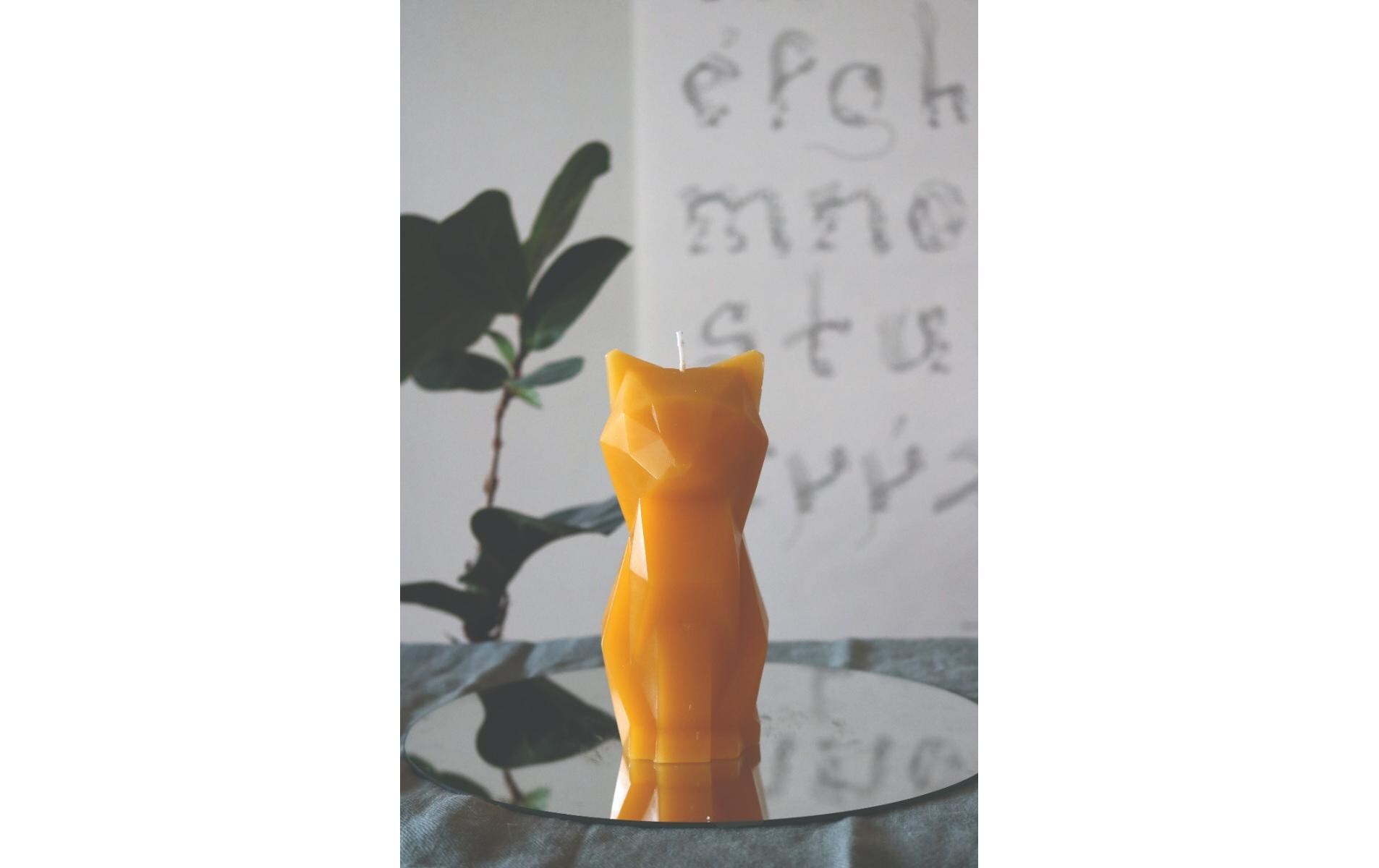 54Celsius Kerze PyroPet Cat Kisa Senfgelb