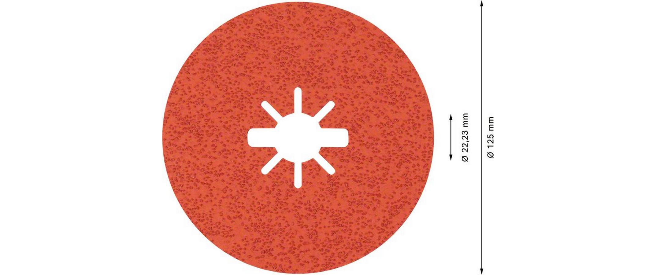 Bosch Professional Fiberscheibe EXPERT R782 X-LOCK, 125 mm, G 36, 25 Stück