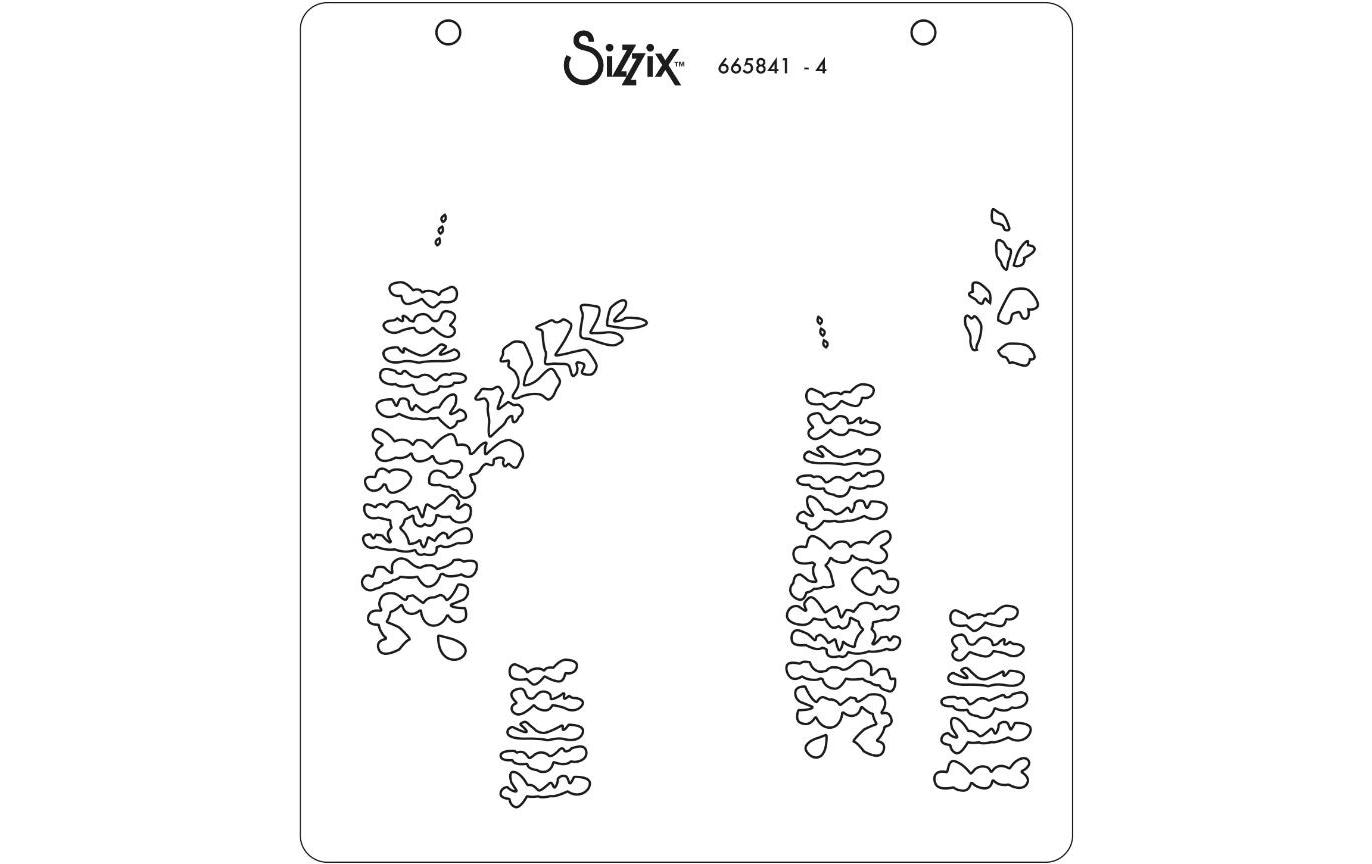 Sizzix Stempel Set Schablone Wildblumen 4er-Pack
