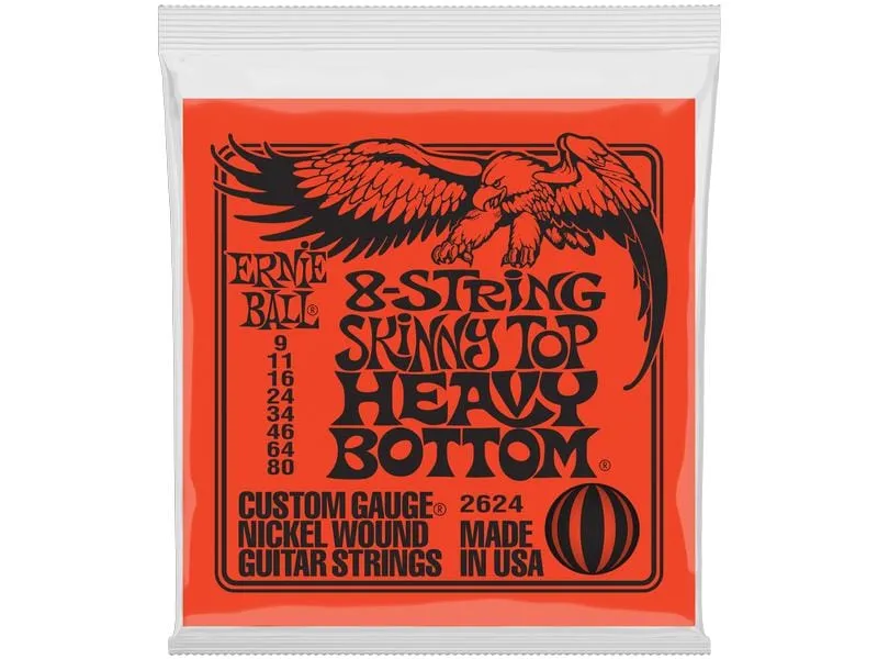 Ernie Ball Gitarrensaiten 2624 8-String Skinny Top HBS – 09-80