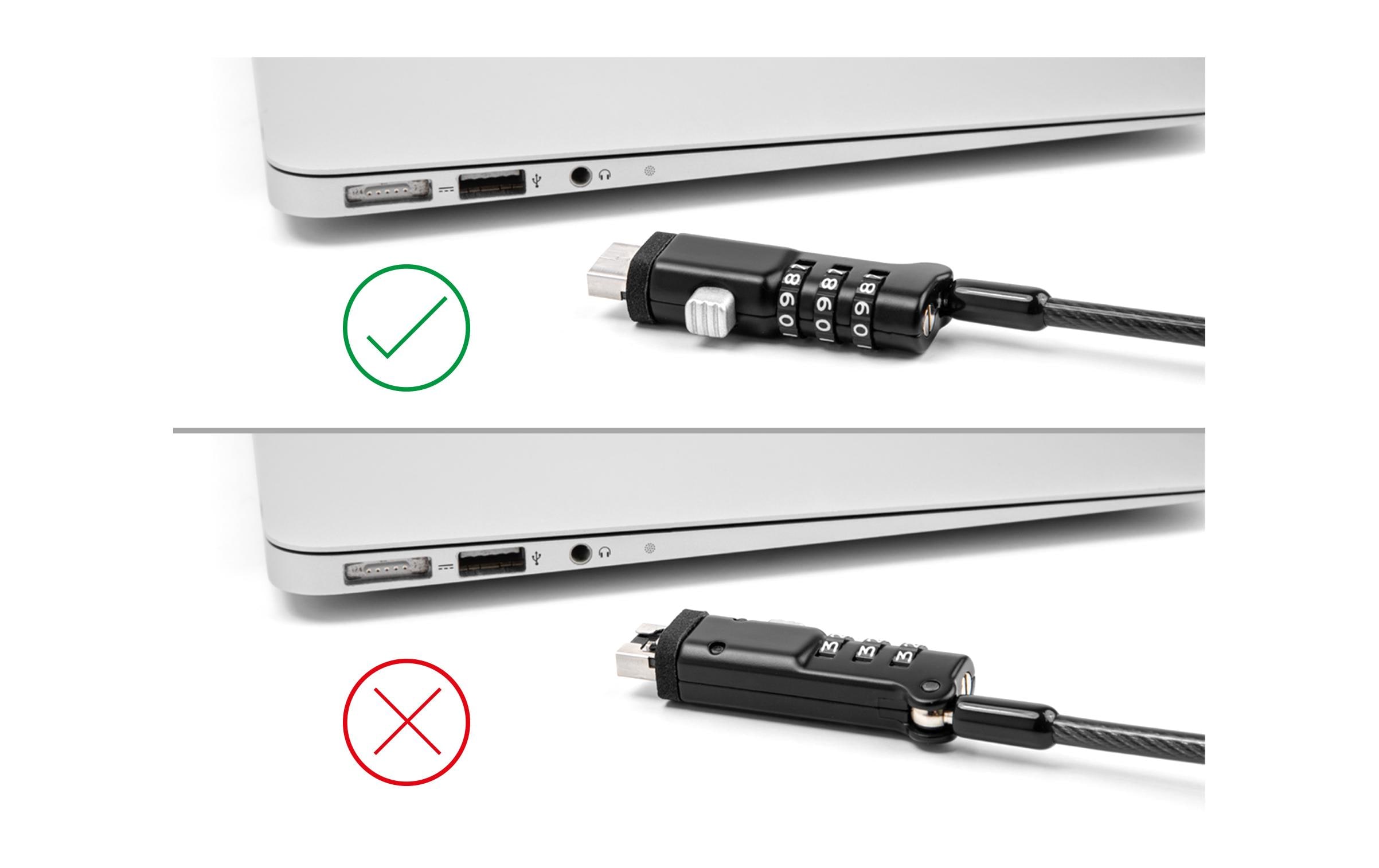 Navilock Sicherheitsschloss für USB Typ-A Buchse mit Zahlenschloss