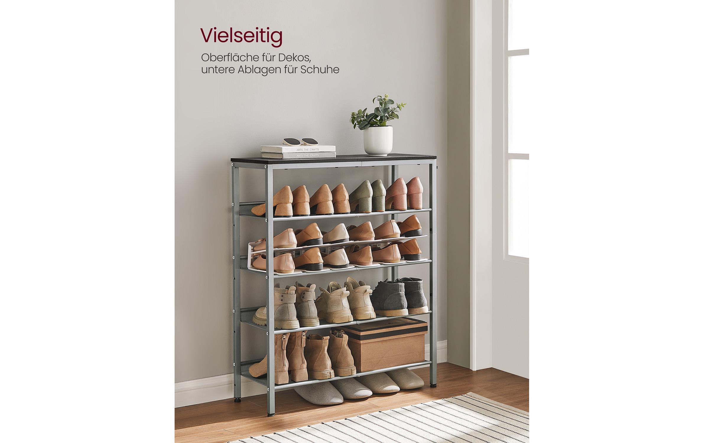VASAGLE Schuhregal 93 x 75 x 30 cm, Grau