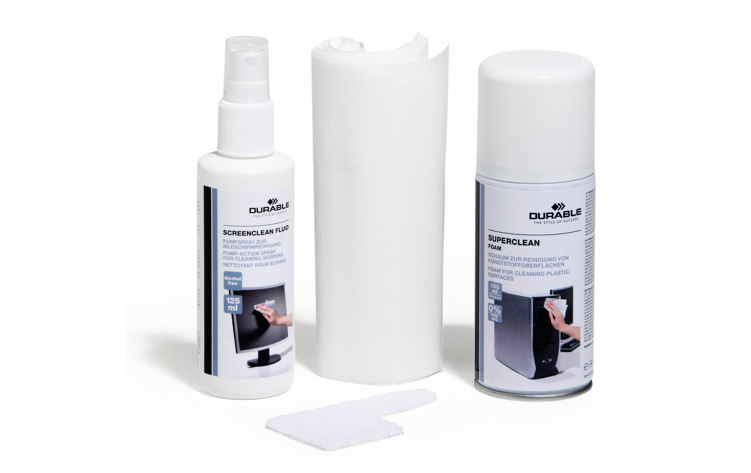 DURABLE Reinigungsspray und Tuch PC Cleaning Kit 125 ml; 150 ml DURABLE Reinigungsspray und Tuch PC Cleaning Kit 125 ml; 150 ml