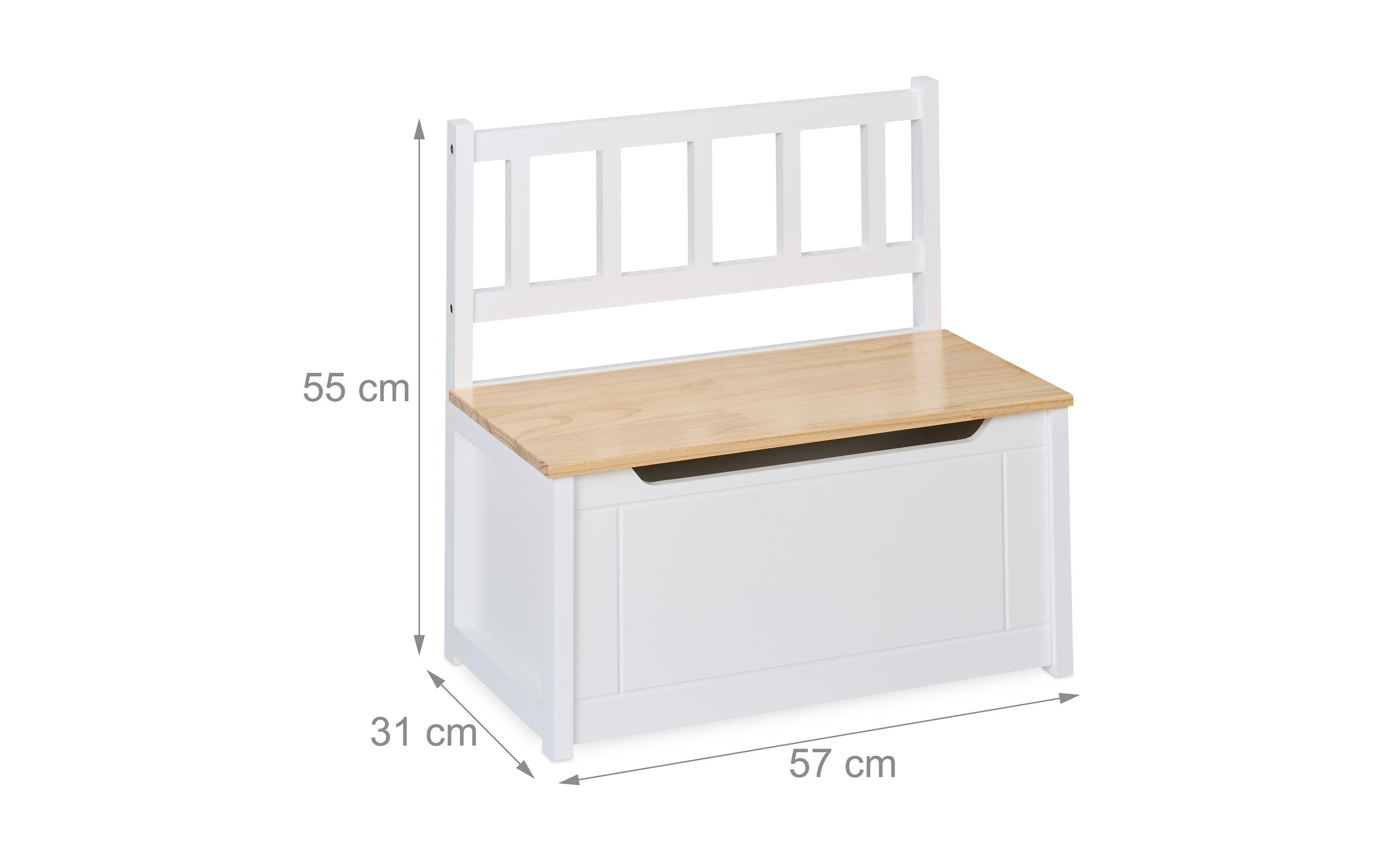 relaxdays Kindersitzbank Hellbraun; Weiss relaxdays Kindersitzbank Hellbraun; Weiss