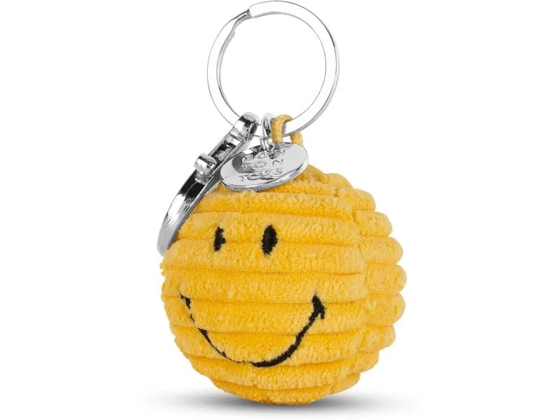 Bon Ton Toys Schlüsselanhänger Smiley ECO Kordsamt Gelb 4.5 cm