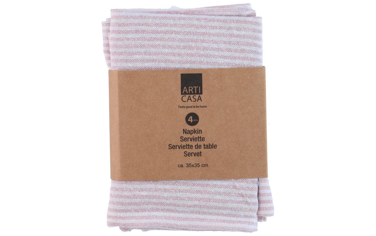 Arti Casa Servietten 35 x 35 cm, Orange gestreift