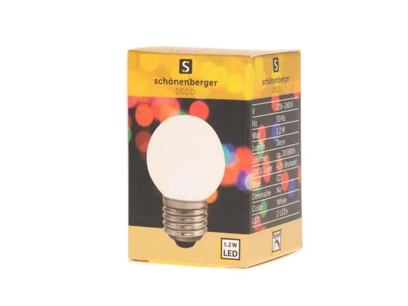 Star Trading Partylampe LED Mini Globe 1.2W E27 Weiss Star Trading Partylampe LED Mini Globe 1.2W E27 Weiss