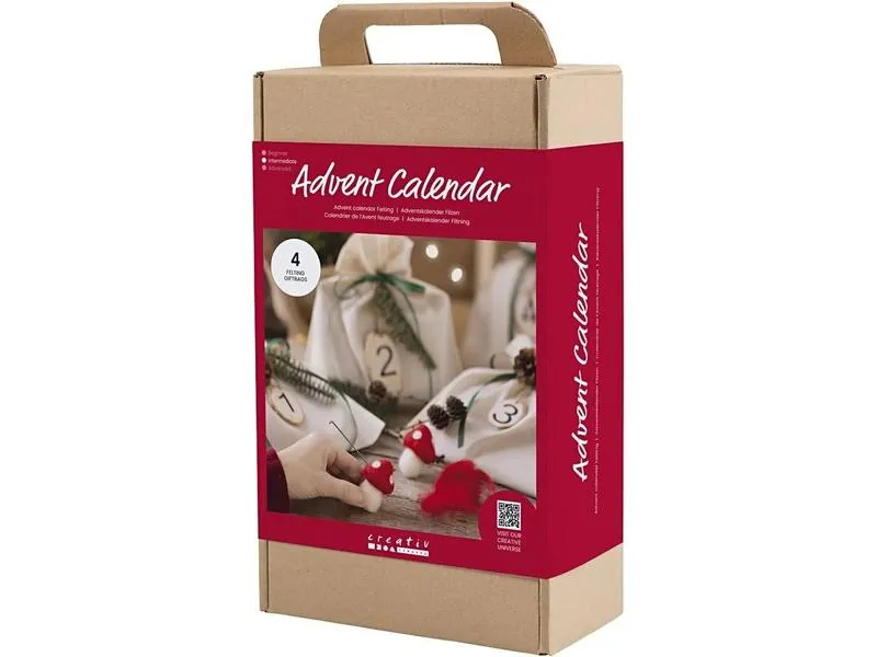 Creativ Company Adventskalender Bastelset Filzen, 4 Stück Creativ Company Adventskalender Bastelset Filzen, 4 Stück