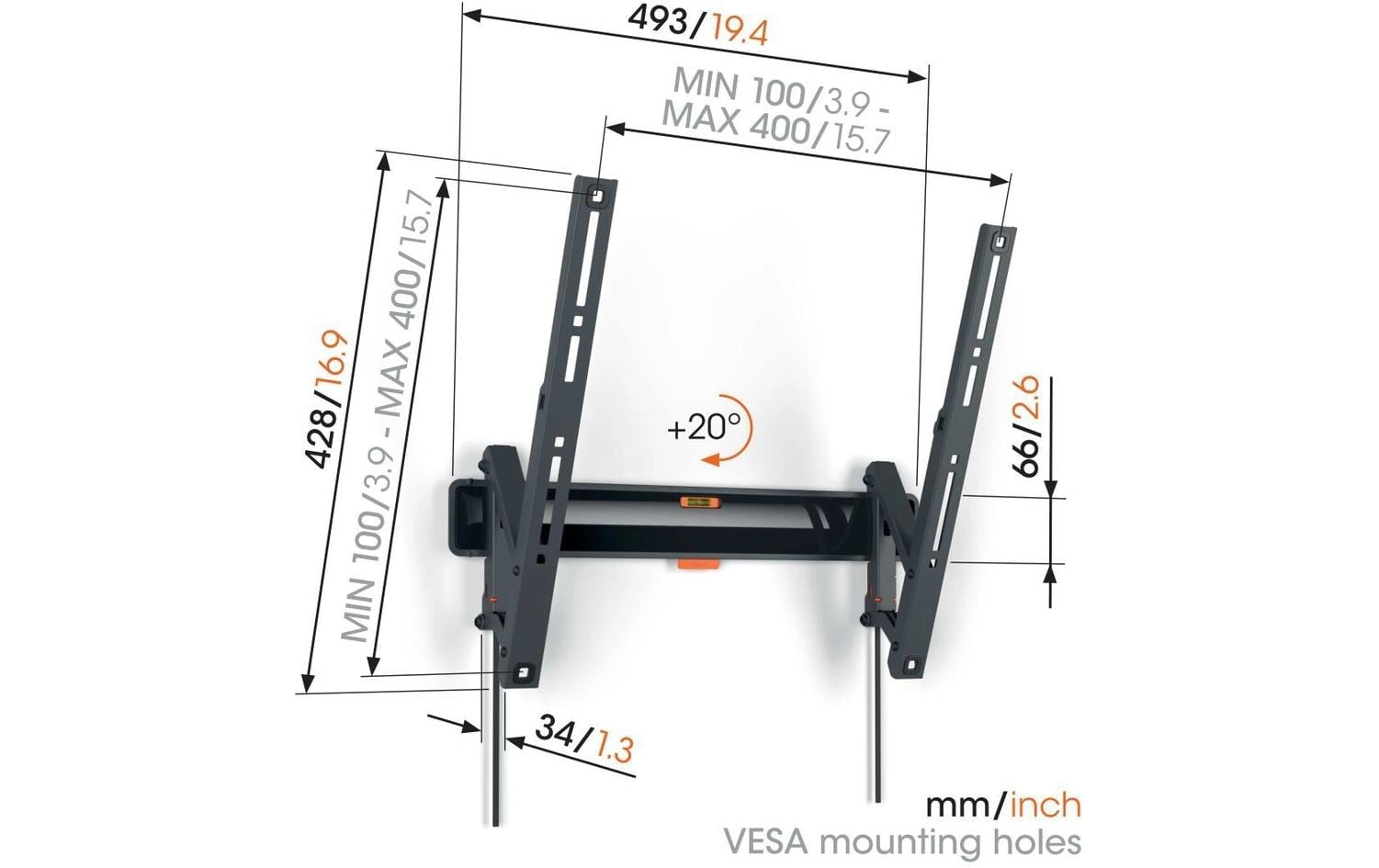 Vogel's Wandhalterung COMFORT TVM 3415B Schwarz