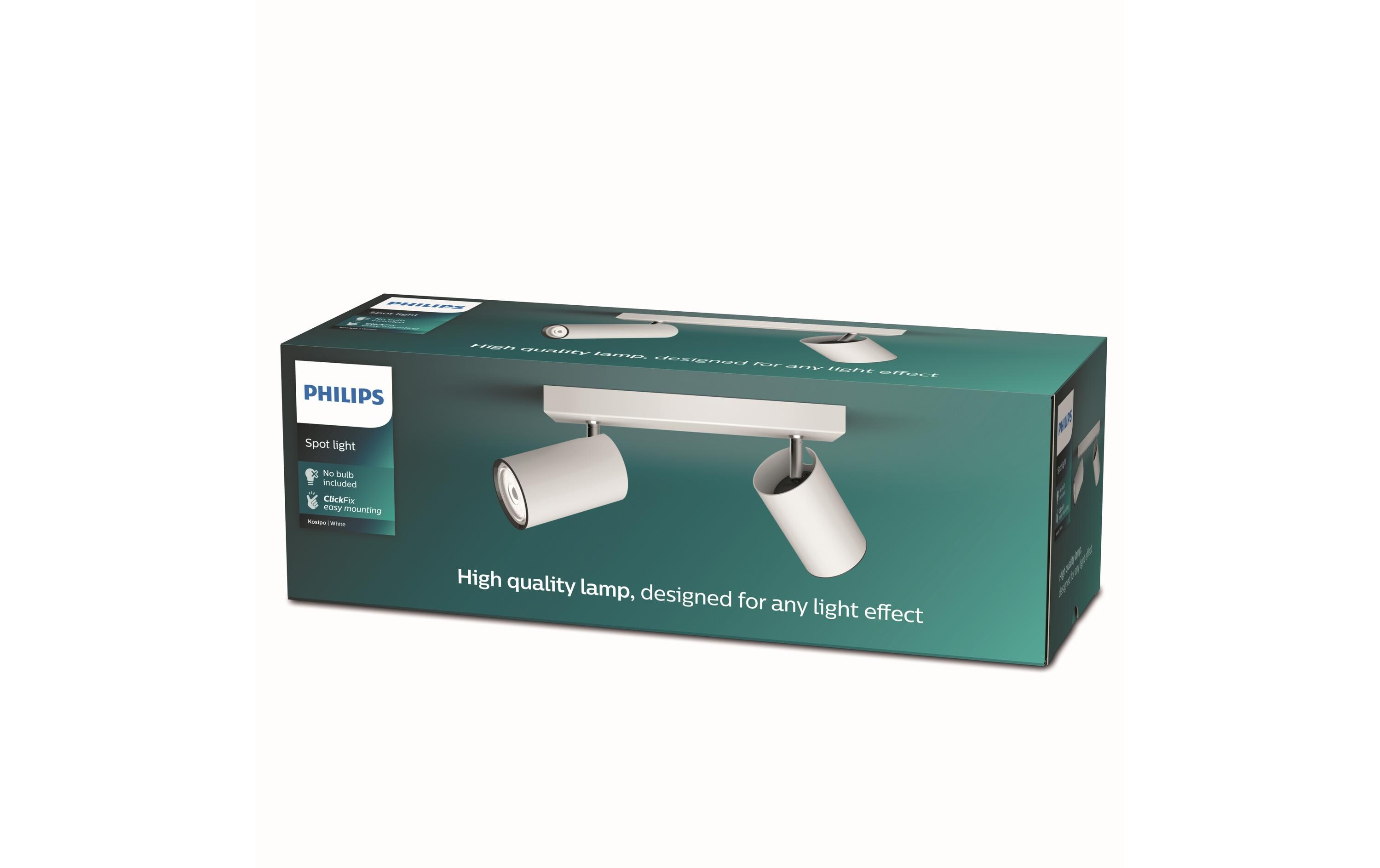 Philips Aufbauspot MyLiving Kosipo, 2 x 5.5W, GU10, Weiss Philips Aufbauspot MyLiving Kosipo, 2 x 5.5W, GU10, Weiss