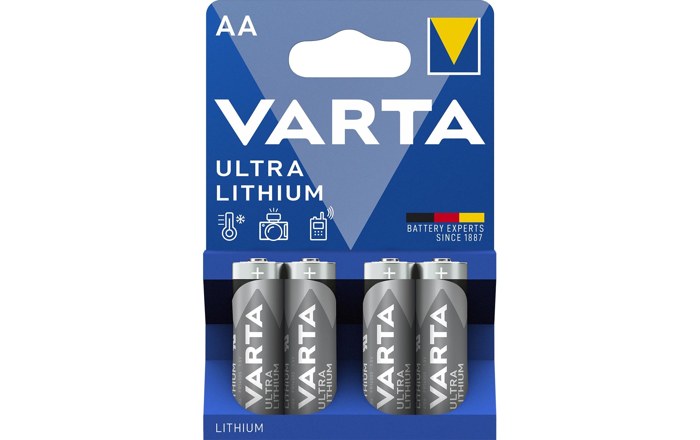 Varta Batterie Ultra Lithium AA 4 Stück