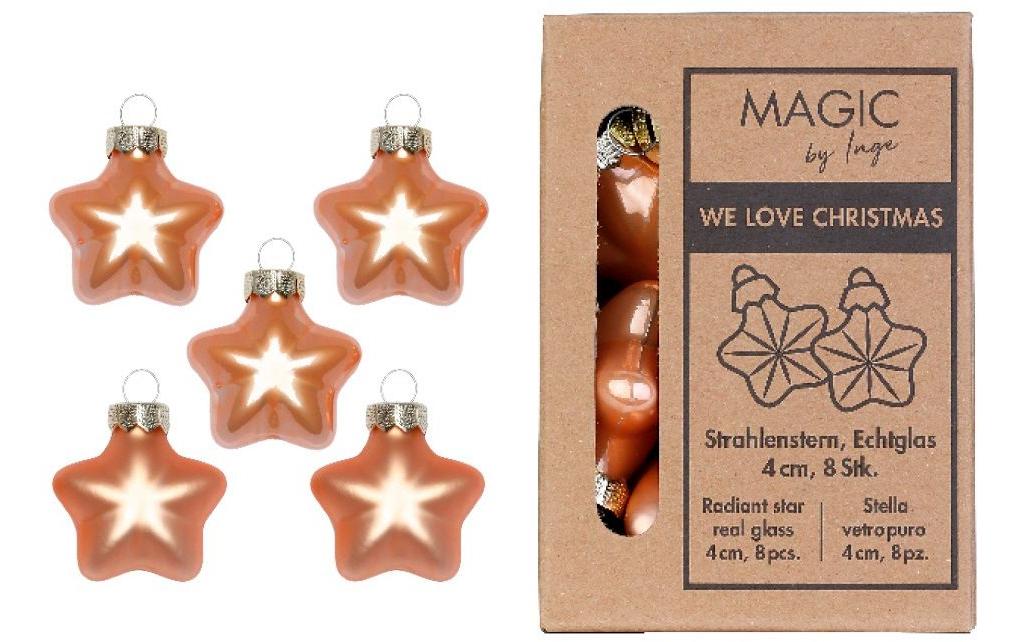 INGES CHRISTMAS DECOR Sterne Sweet Melon , 8 Stück, Aprikose