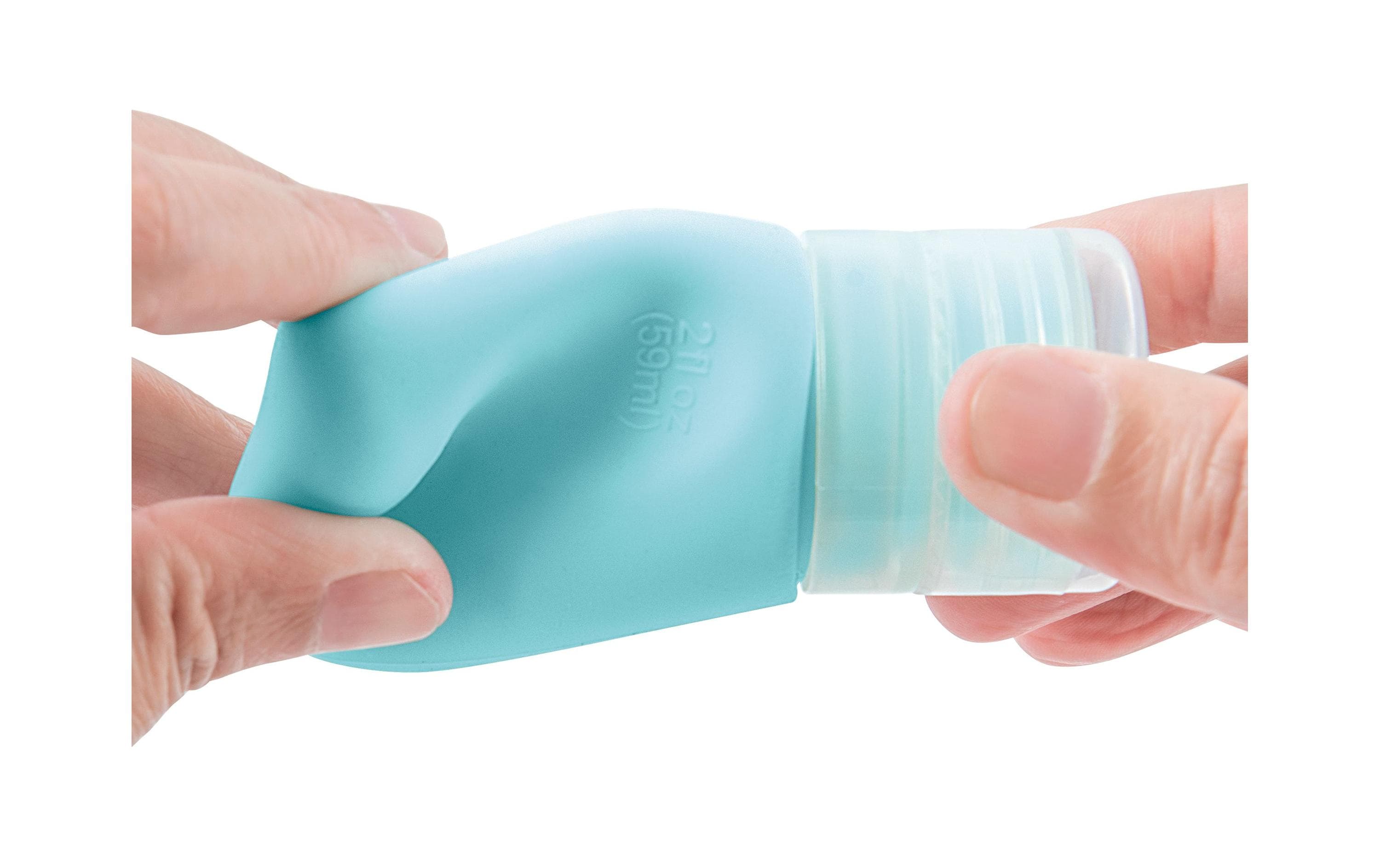 diaqua® Kosmetikflaschen 3er Set, Türkis/Hellgrün/Grau