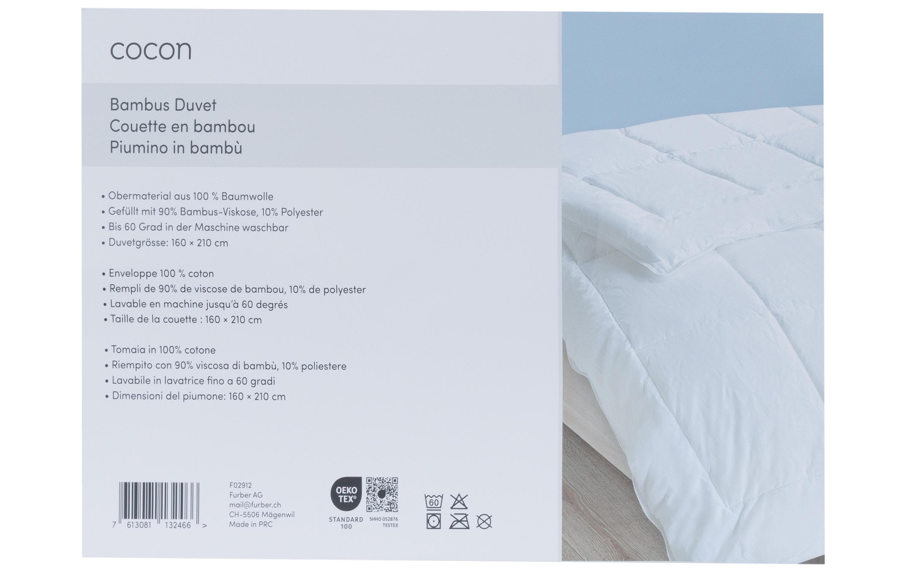 COCON Duvet Bambus, 160 x 210 cm